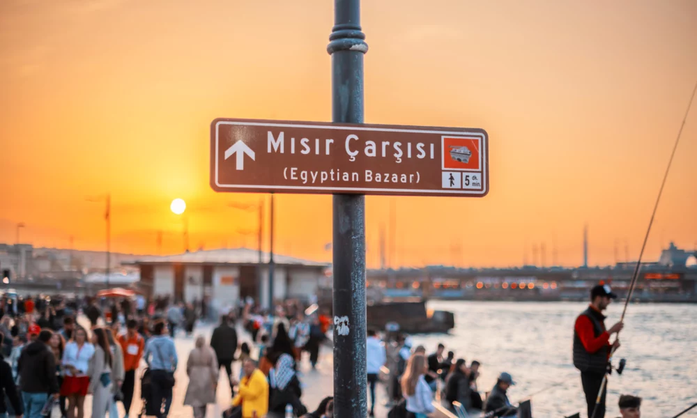 Sign of Egyptian bazaar in Istanbul, turkey