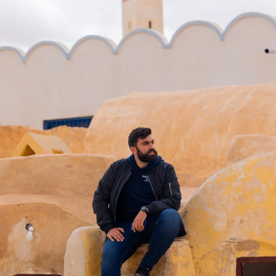 A picture of man in Ksar Hedada in Tataouine Tunisia