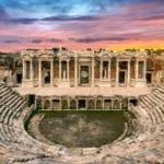 The amphitheatre in ancient city of Hierapolis in Turkey