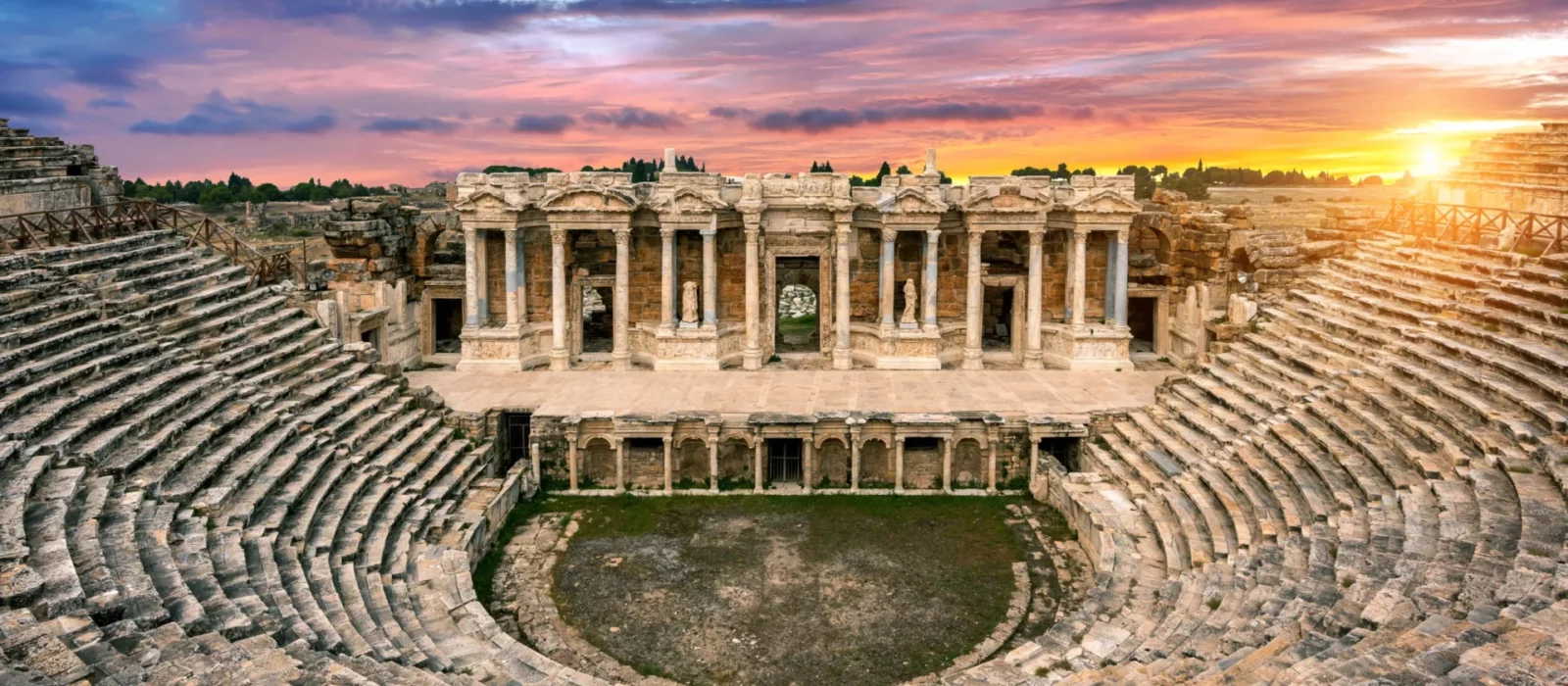 The amphitheatre in ancient city of Hierapolis in Turkey