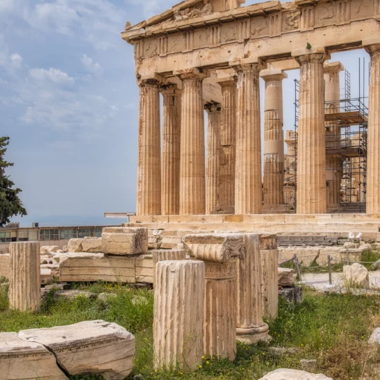 A picture of the ruins of the Acropolis in Athens Greece