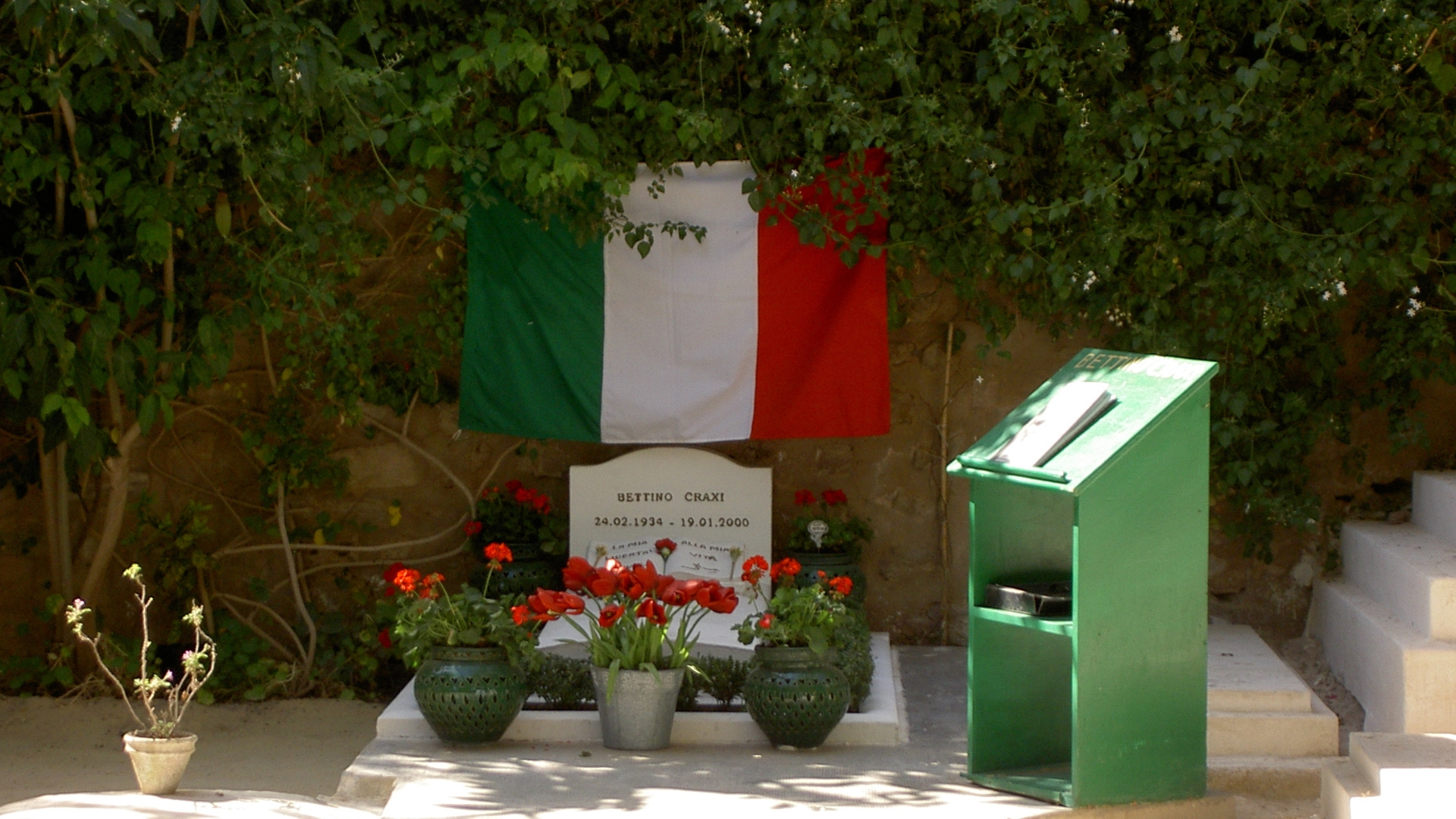 The Tomb of Bettino Craxi in the Christian Church of Hammamet