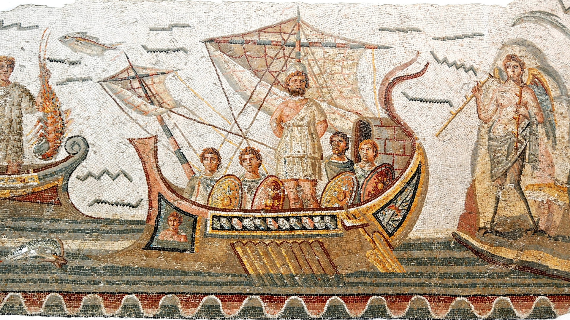 Roman Ulysses and the Sirens Mosaic in Tunisia's Bardo Museum