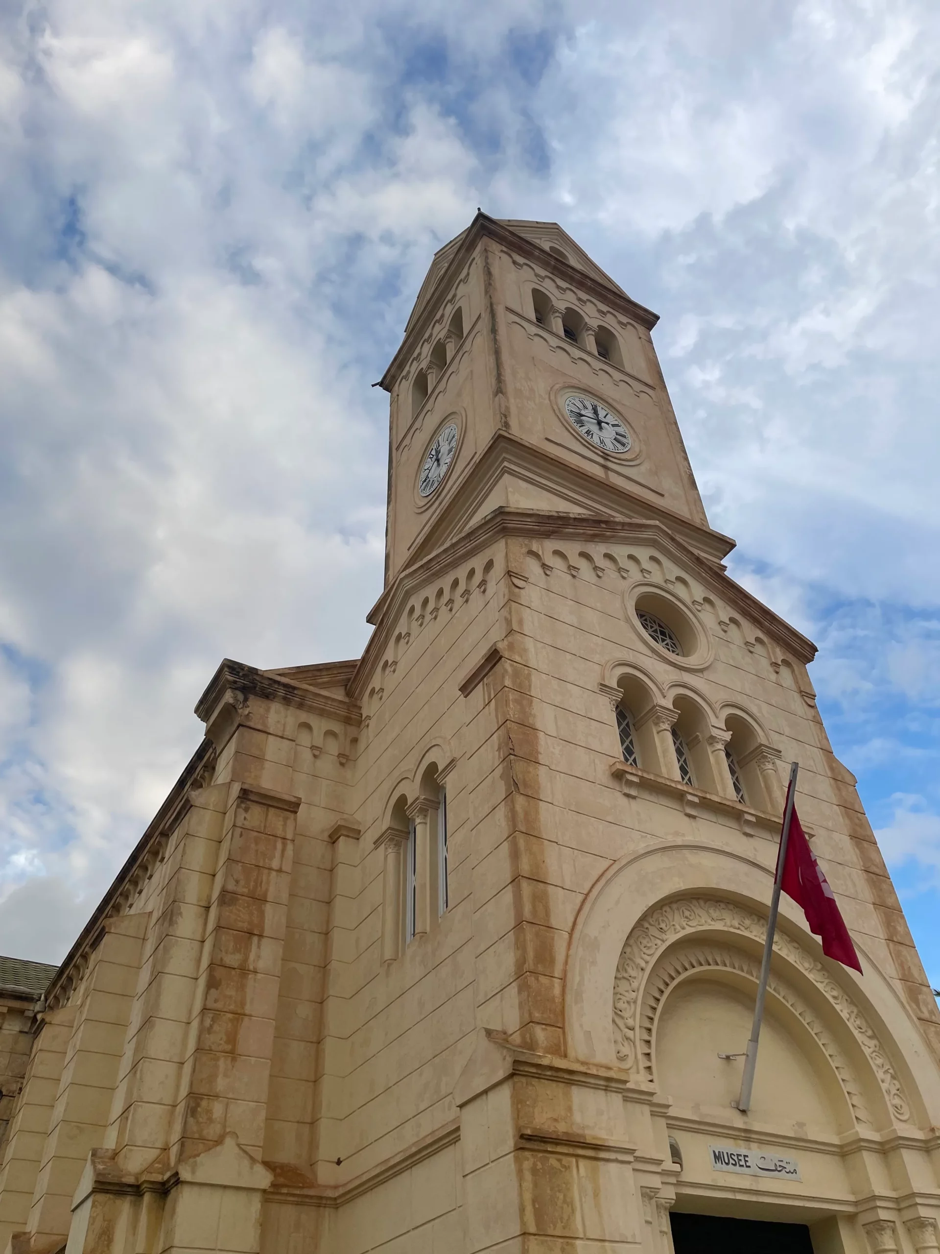 The Archaeological Museum of Enfidha, formerly Saint Augustine Church, with neo-Romanesque architecture in Tunisia